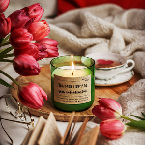 Duftkerze﹆Klassik 🇦🇹 „Füa Mei Herzal zum valentinstog“